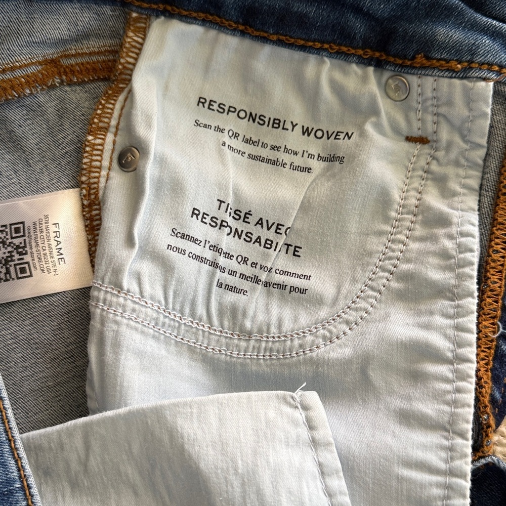 FRAME Le Crop Mini Boot Classic Blue Denim Jeans - Picture 5 of 6